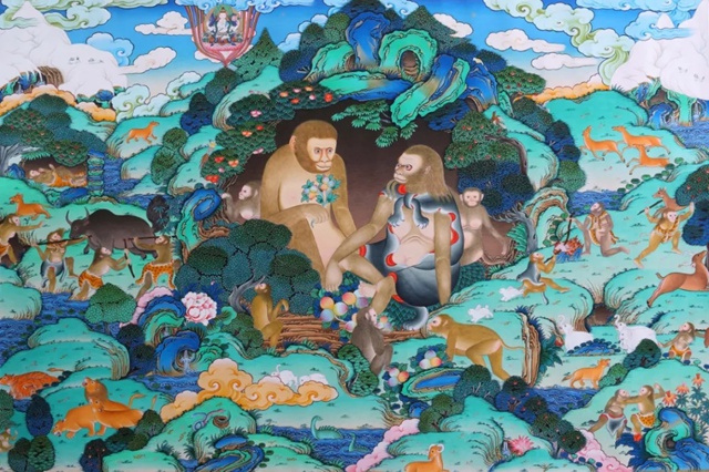 唐卡是藏族文化中 一种独具特色的绘画艺术形式 具有鲜明的民族特点