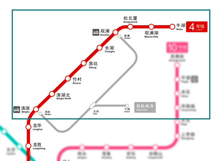 深圳市4号地铁线路图图片