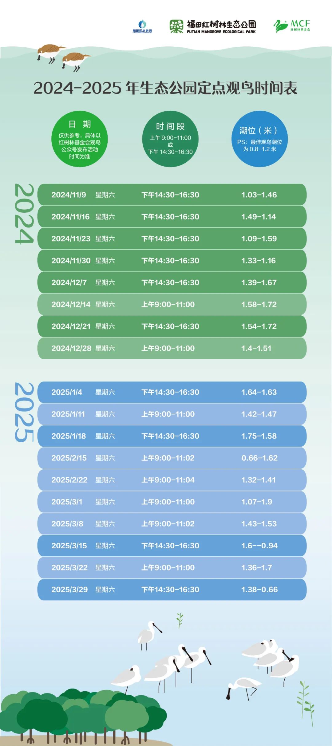 【自然约】去观鸟，趣观鸟：2024-2025年定点观鸟活动来啦！